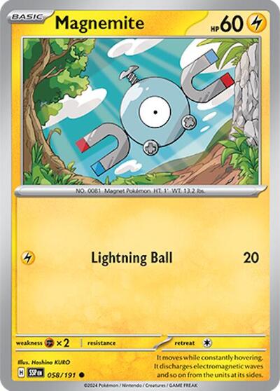 Magnemite - SV08: Surging Sparks - 058/191-Reverse Holofoil