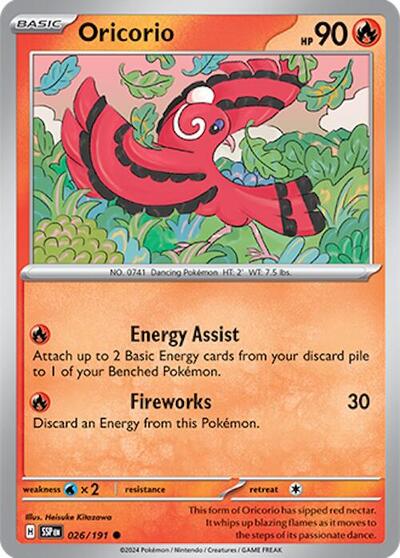 Oricorio - 026/191 - SV08: Surging Sparks - 026/191-Reverse Holofoil