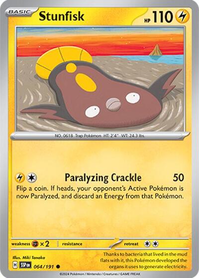 Stunfisk - 064/191 - SV08: Surging Sparks - 064/191-Reverse Holofoil