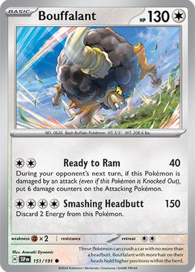 Bouffalant - SV08: Surging Sparks - 151/191-Reverse Holofoil