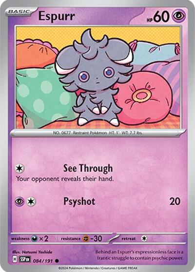 Espurr - SV08: Surging Sparks - 084/191-Reverse Holofoil
