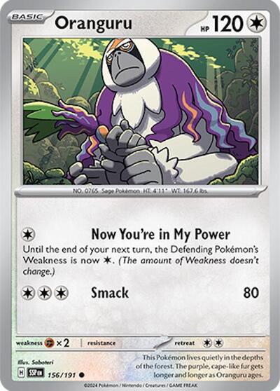 Oranguru - SV08: Surging Sparks - 156/191-Reverse Holofoil