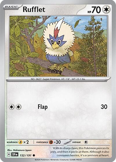 Rufflet - SV08: Surging Sparks - 152/191-Reverse Holofoil