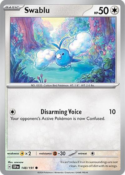 Swablu - SV08: Surging Sparks - 148/191-Reverse Holofoil