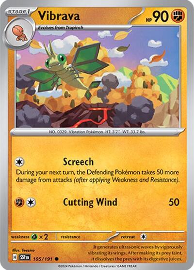 Vibrava - 105/191 - SV08: Surging Sparks - 105/191-Reverse Holofoil