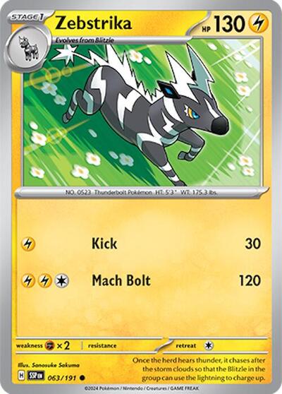 Zebstrika - SV08: Surging Sparks - 063/191-Reverse Holofoil