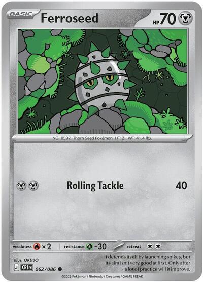 Ferroseed - ME04: Chaos Rising - 062/086-Reverse Holofoil