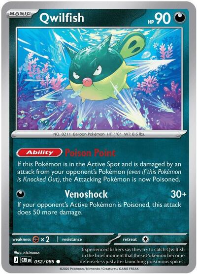 Qwilfish - ME04: Chaos Rising - 052/086-Reverse Holofoil