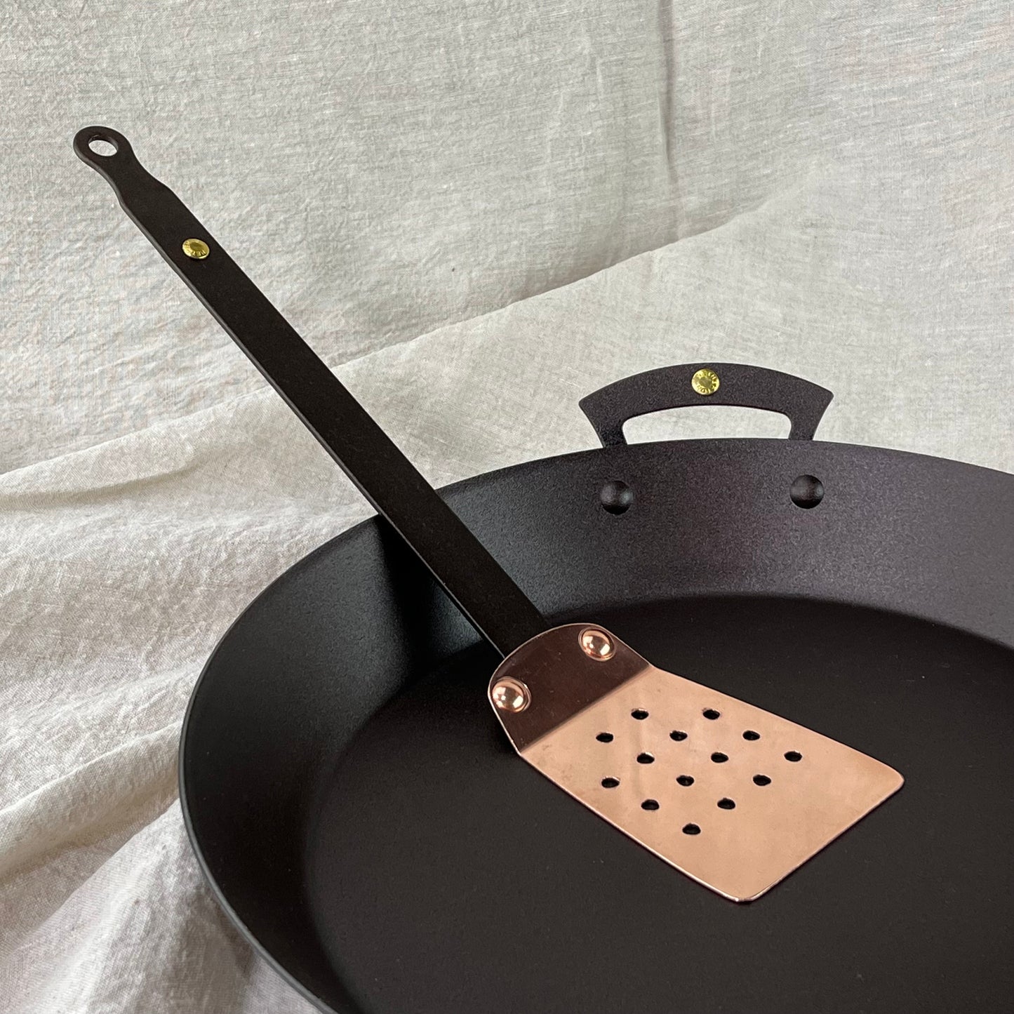 Four Copper Utensils and Hanging Rail in Presentation box