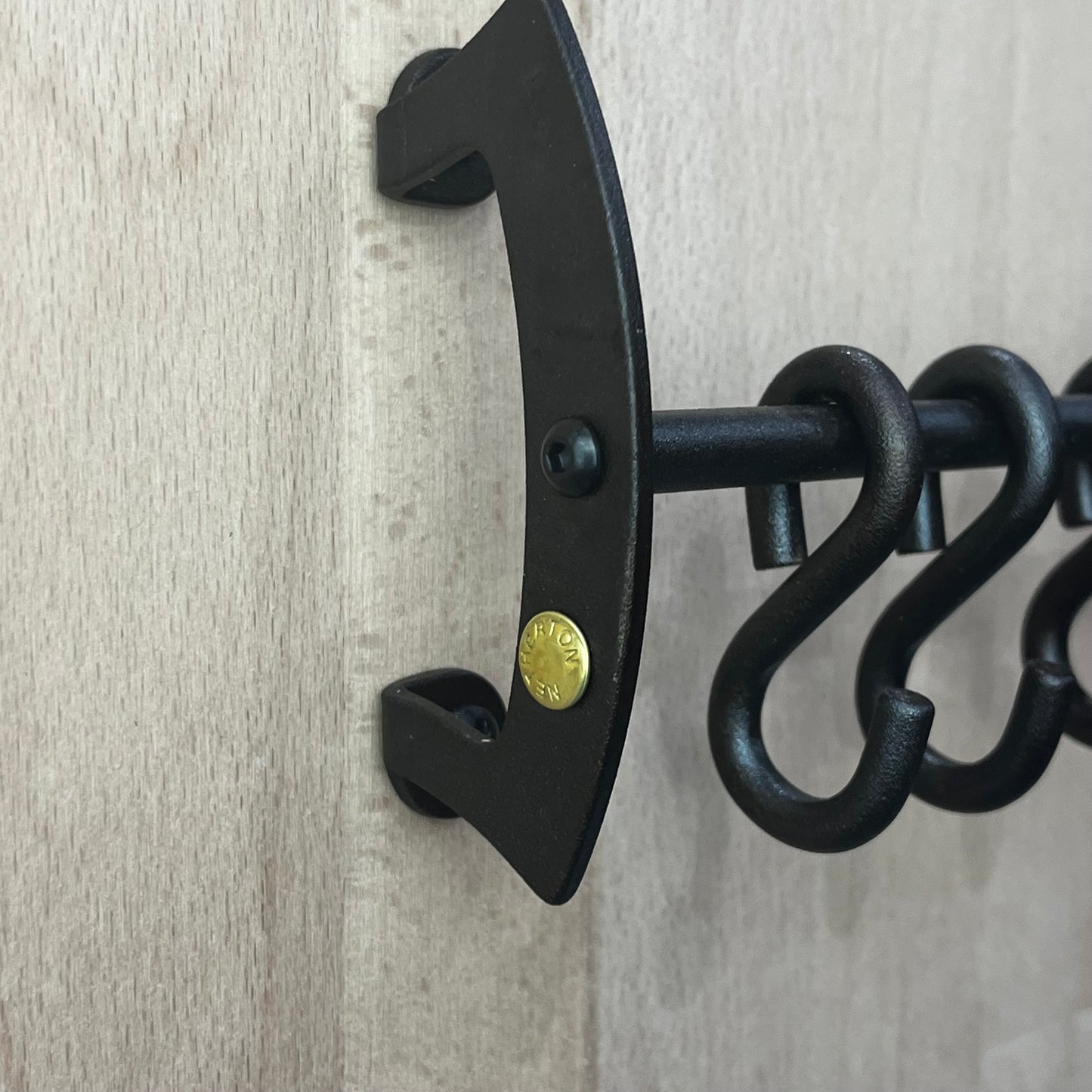 Four Black Iron Utensils and Hanging Rail in Presentation box