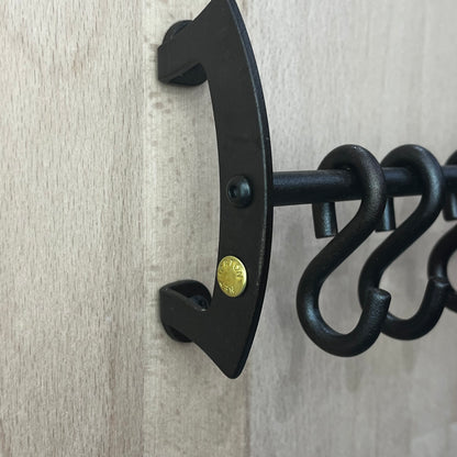 Four Black Iron Utensils and Hanging Rail in Presentation box